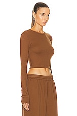 WARDROBE.NYC HB Long Sleeve Top in Brown, view 2, click to view large image.