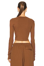 WARDROBE.NYC HB Long Sleeve Top in Brown, view 3, click to view large image.