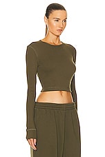 WARDROBE.NYC HB Long Sleeve Top in Dark Military, view 2, click to view large image.