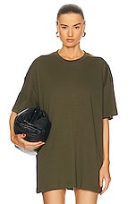 WARDROBE.NYC HB Oversize Tee in Dark Military, view 1, click to view large image.