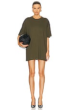 WARDROBE.NYC HB Oversize Tee in Dark Military, view 4, click to view large image.