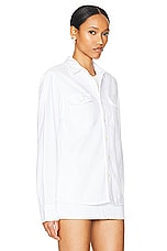 WARDROBE.NYC Denim Shirt in White, view 2, click to view large image.