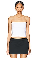 WARDROBE.NYC Opaque Tube Top in White, view 1, click to view large image.