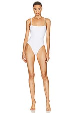 WARDROBE.NYC One Piece Swimsuit in White, view 1, click to view large image.