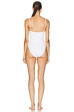 WARDROBE.NYC One Piece Swimsuit in White, view 3, click to view large image.
