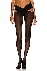 Wolford Individual 12 Stay Hip Tights in Black, view 1, click to view large image.