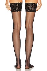 Wolford Satin Touch 20 Stay Up Tights in Black, view 3, click to view large image.