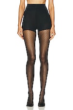 Wolford Control Dots Tight in Black, view 1, click to view large image.