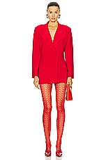 Wolford X Simkhai Sheer Pattern Tight in Red, view 2, click to view large image.