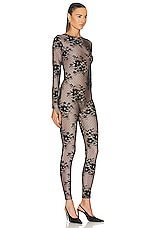 Wolford Pattie Jumpsuit in Vanilla Latte & Black, view 2, click to view large image.