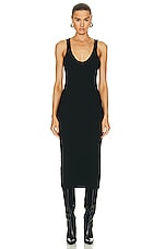 Wolford X Simkhai Contoured Rib Midi Dress in Black, view 2, click to view large image.