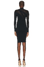 Wolford Sheer Opaque Dress in Black, view 4, click to view large image.