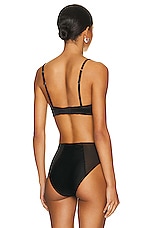 Wolford Stretch Silk Built Up Bralette in Jet Black, view 3, click to view large image.
