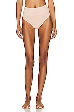 Wolford 40gg Seamless High Waist Thong in Clay, view 1, click to view large image.