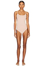 Wolford 40gg Seamless High Waist Thong in Clay, view 4, click to view large image.