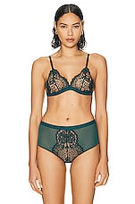 Wolford Belle Fleur Triangle Bralette in Emerald, view 1, click to view large image.