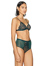 Wolford Belle Fleur Triangle Bralette in Emerald, view 2, click to view large image.