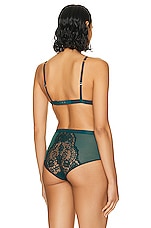 Wolford Belle Fleur Triangle Bralette in Emerald, view 3, click to view large image.