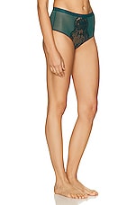 Wolford Belle Fleur Shaping Brief in Emerald, view 2, click to view large image.