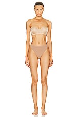 Wolford Individual Thong 2 Pack in Macchiato, view 4, click to view large image.