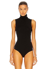 Wolford Viscose String Bodysuit in Black, view 2, click to view large image.