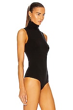 Wolford Viscose String Bodysuit in Black, view 3, click to view large image.