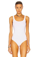 Wolford Jamaika String Bodysuit in White, view 2, click to view large image.