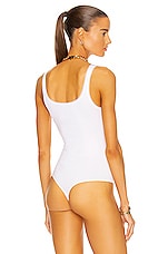 Wolford Jamaika String Bodysuit in White, view 4, click to view large image.
