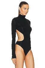 Wolford Alida String Bodysuit in Black, view 3, click to view large image.