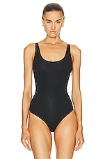Wolford Beauty Cotton Bodysuit in Jet Black, view 2, click to view large image.