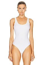 Wolford Beauty Cotton Bodysuit in Pearl, view 2, click to view large image.