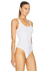Wolford Beauty Cotton Bodysuit in Pearl, view 3, click to view large image.