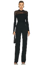 Wolford X Simkhai Contoured Rib Long Sleeve Top in Black, view 4, click to view large image.