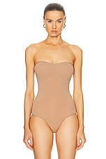 Wolford Strapless Bodysuit in Macchiato, view 2, click to view large image.