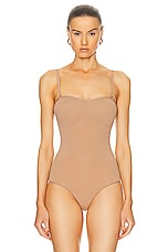 Wolford Strapless Bodysuit in Macchiato, view 3, click to view large image.