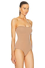 Wolford Strapless Bodysuit in Macchiato, view 4, click to view large image.