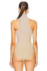 Wolford Fading Shine Bodysuit in Gold Shine, view 4, click to view large image.