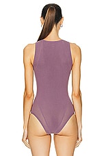 Wolford Grid Net Bodysuit in Artic Dust, view 4, click to view large image.