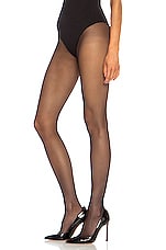 Wolford Individual 10 Back Seam Polyamide-Blend Tights in Black, view 3, click to view large image.
