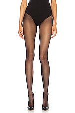 Wolford Individual 10 Back Seam Polyamide-Blend Tights in Black, view 5, click to view large image.