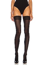 Wolford Velvet De Lux 50 Stay Up Polyamide-Blend Tights in Black, view 1, click to view large image.
