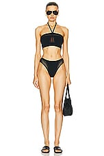 Wolford Bandeau Bikini Top in Black, view 4, click to view large image.