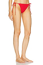 Wolford Logo Swim Side Tied Bikini Bottom in Flame, view 2, click to view large image.