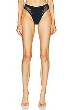 Wolford Zone Bikini Bottom in Black, view 1, click to view large image.