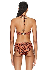 Wolford Built Up Traingle Gold Bubble Bikini Top in Bronze Print, view 3, click to view large image.