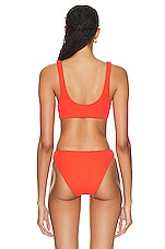 Wolford Scoop Neck Ultra Texture Bikini Top in Red Glow, view 3, click to view large image.