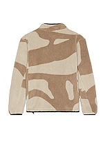 Whitespace Cinchable Sherpa Fleece Zip Up Jacket in Peyote & Taupe, view 2, click to view large image.