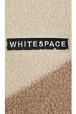 Whitespace Cinchable Sherpa Fleece Zip Up Jacket in Peyote & Taupe, view 3, click to view large image.