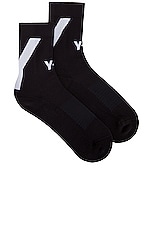Y-3 Yohji Yamamoto Sock Hi in black, view 1, click to view large image.