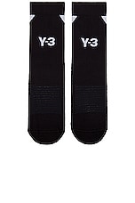 Y-3 Yohji Yamamoto Sock Hi in black, view 3, click to view large image.